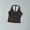Womens Halter V Neck Sport Bra – Beautiful Back Yoga & Running Fitness Top
