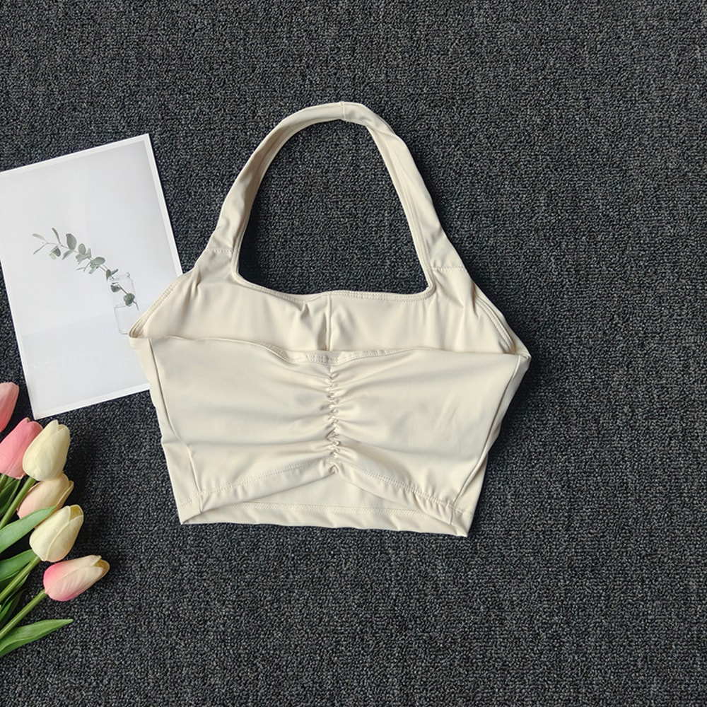 Premium Womens Sports Vest Halter Yoga Bra with Shockproof Chest Support