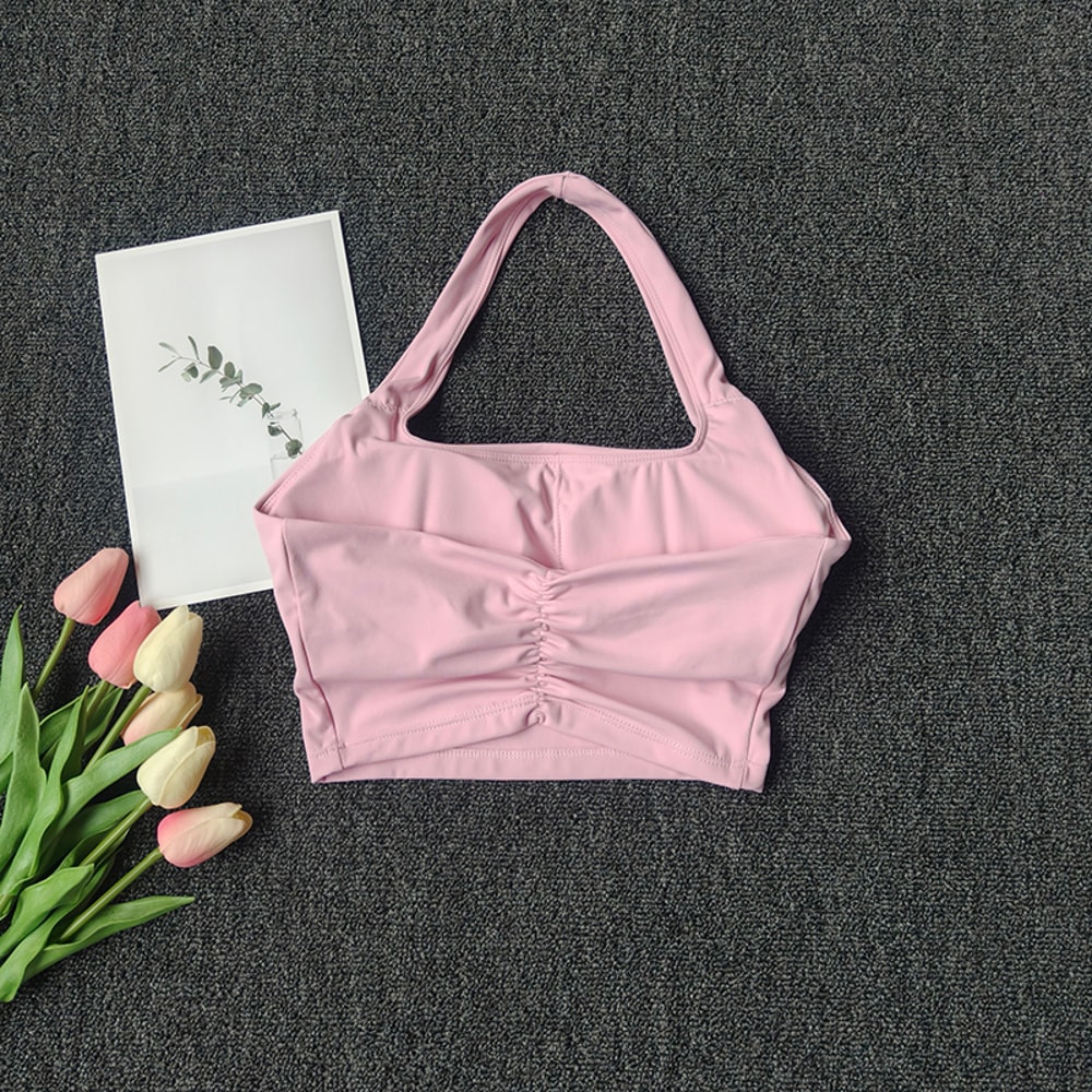 Premium Womens Sports Vest Halter Yoga Bra with Shockproof Chest Support