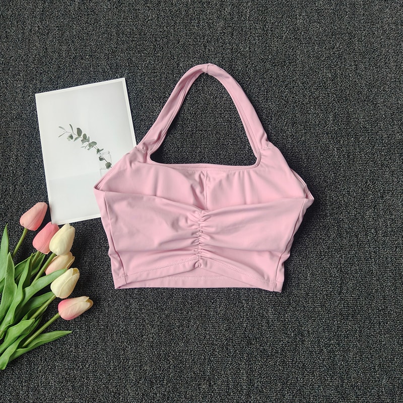 Premium Womens Sports Vest Halter Yoga Bra with Shockproof Chest Support