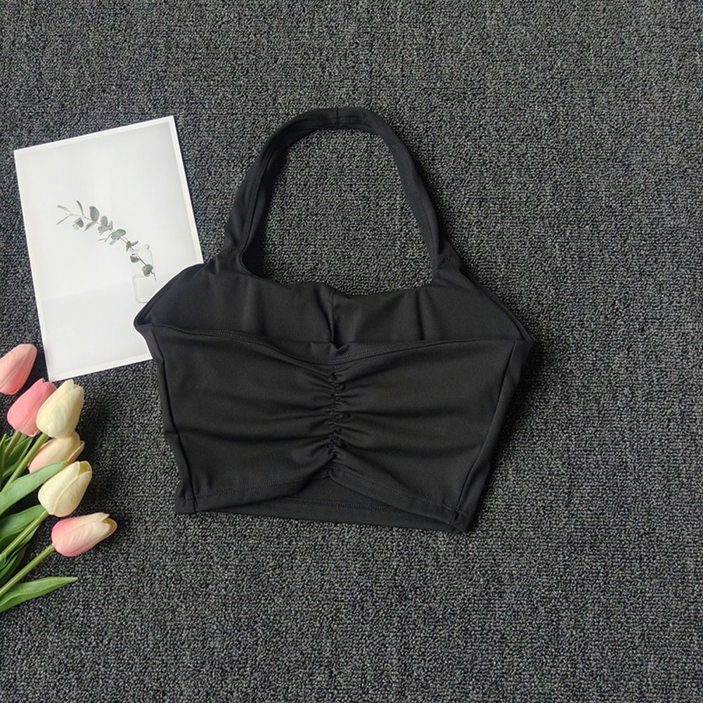 Premium Womens Sports Vest Halter Yoga Bra with Shockproof Chest Support