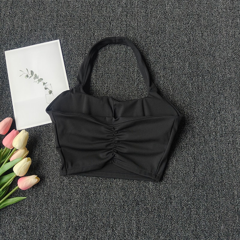 Premium Womens Sports Vest Halter Yoga Bra with Shockproof Chest Support