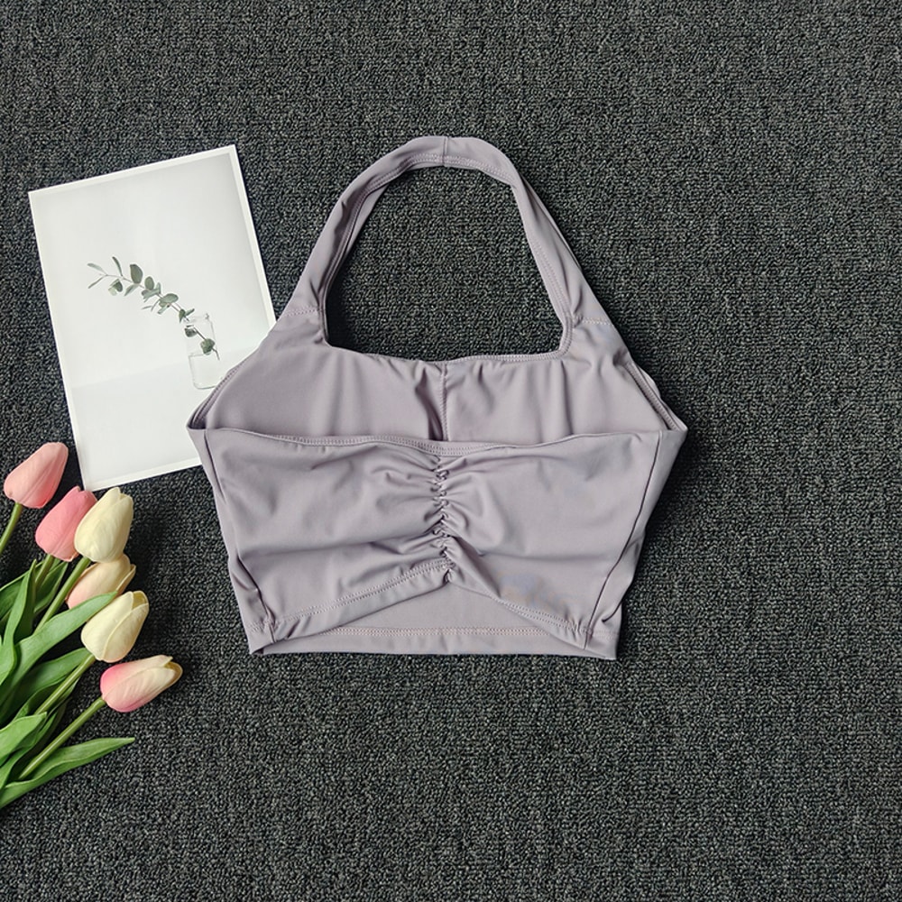 Premium Womens Sports Vest Halter Yoga Bra with Shockproof Chest Support