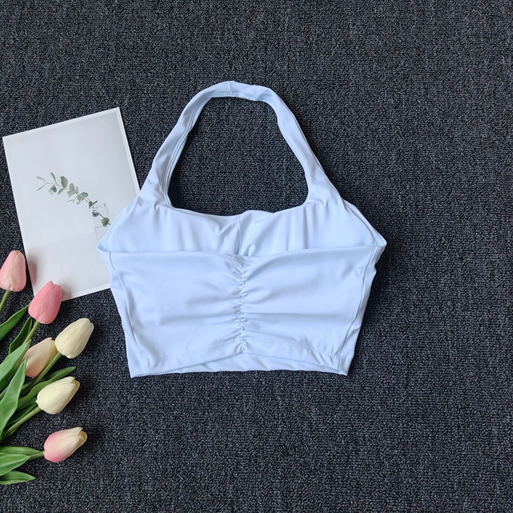 Premium Womens Sports Vest Halter Yoga Bra with Shockproof Chest Support