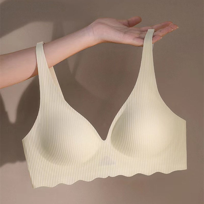 Seamless Bra For Women Lightweight Small Bust Support Bra With Striped Hollow Design 2