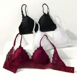 floral wireless lace bralette – soft push up bra for women comfort & style