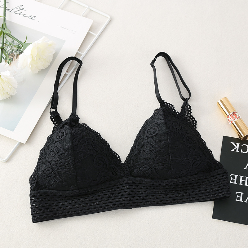 Floral Wireless Lace Bralette – Soft Push Up Bra for Women Comfort & Style