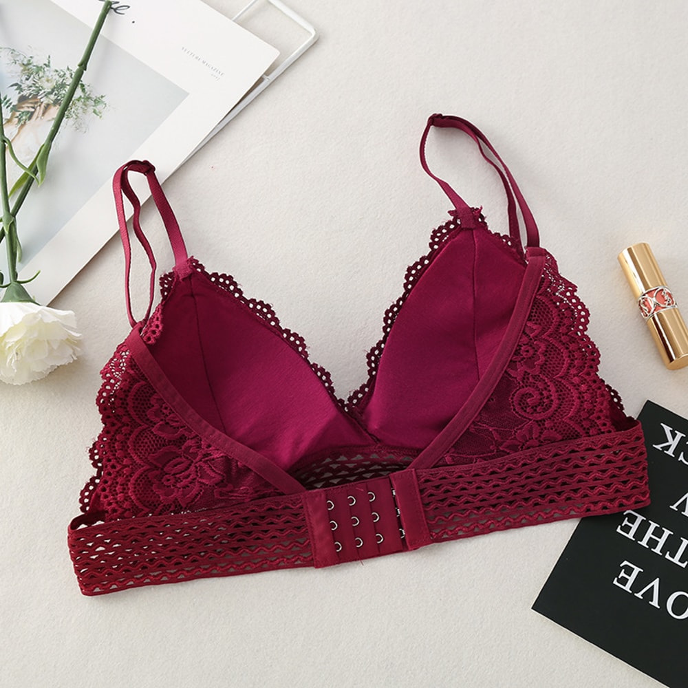 Floral Wireless Lace Bralette – Soft Push Up Bra for Women Comfort & Style