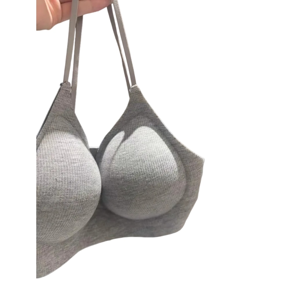 ComfortFit Wireless V Neck No Steel Ring Bra with Gather Design