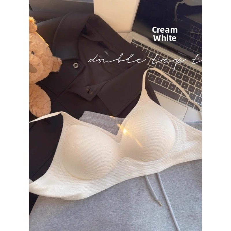 ComfortFit Wireless V Neck No Steel Ring Bra with Gather Design