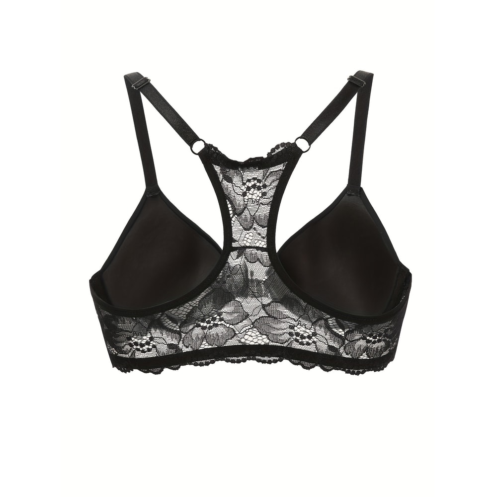 ComfortFit Deep V Push Up Lace Front Closure Bra For Women 0