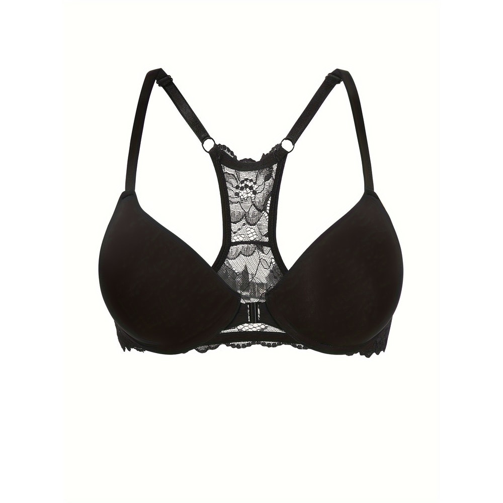 ComfortFit Deep V Push Up Lace Front Closure Bra For Women 1