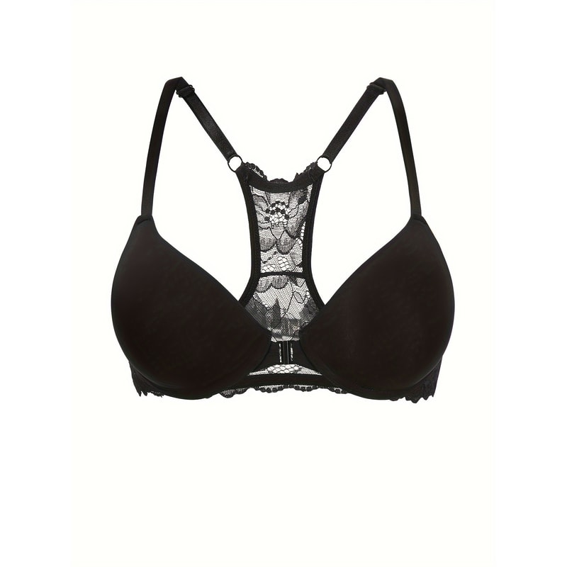 ComfortFit Deep V Push Up Lace Front Closure Bra For Women 1