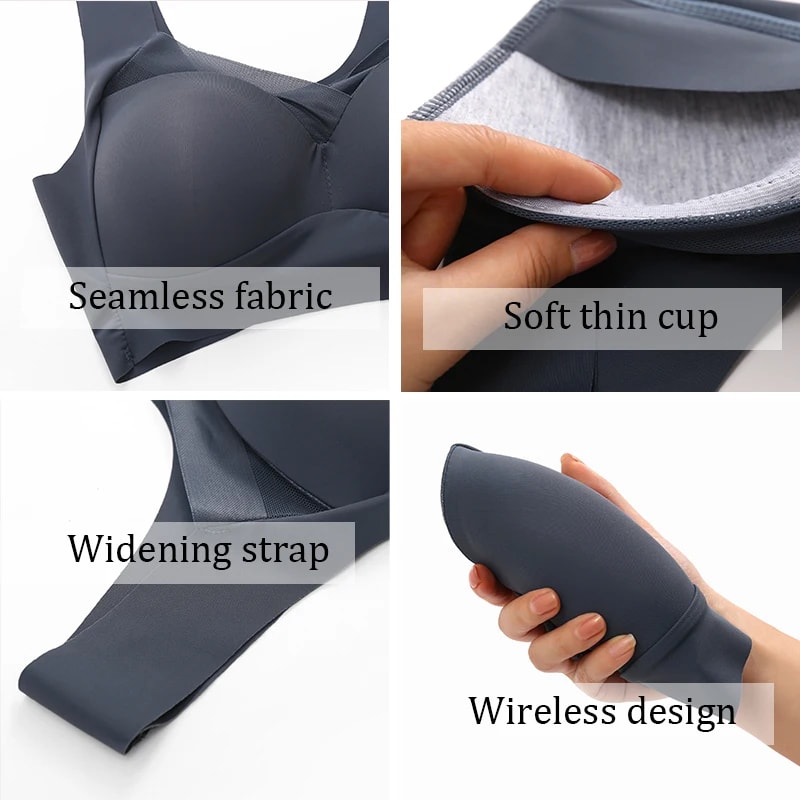 Seamless Plus Size Push Up Bra With Lace Backless Design 2