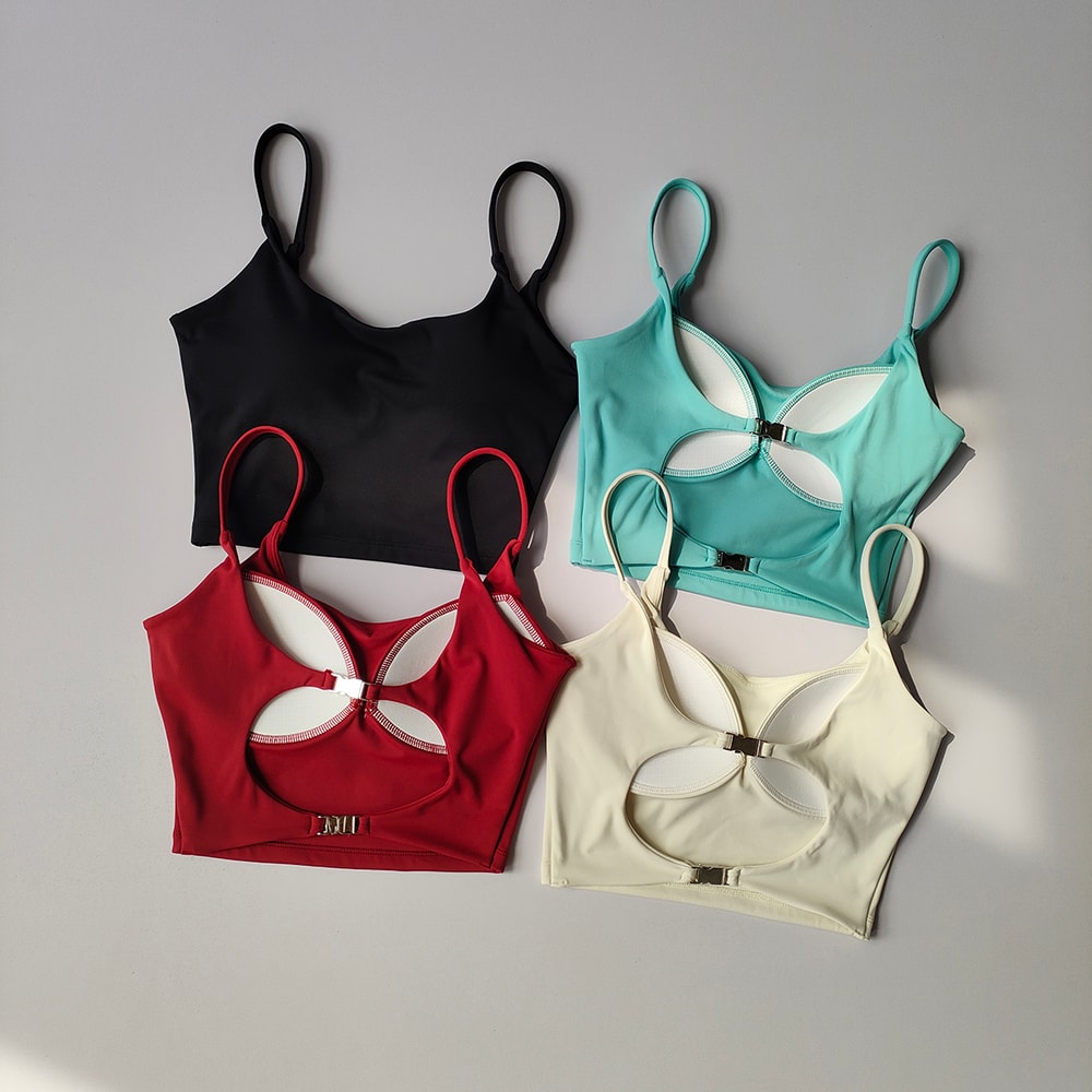 Womens High Impact Push Up Sports Bra Yoga Workout Support 1