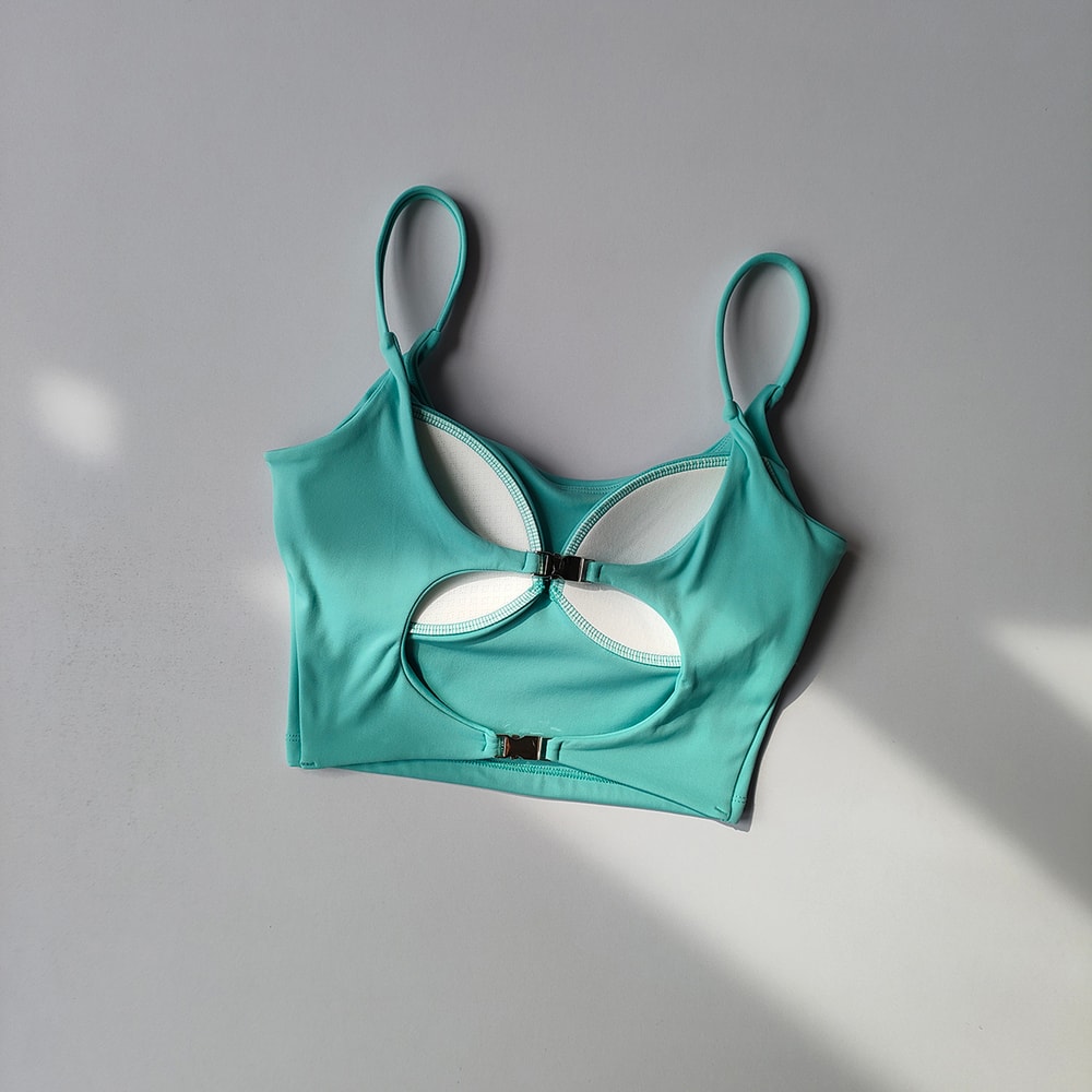 Womens High Impact Push Up Sports Bra Yoga Workout Support 5