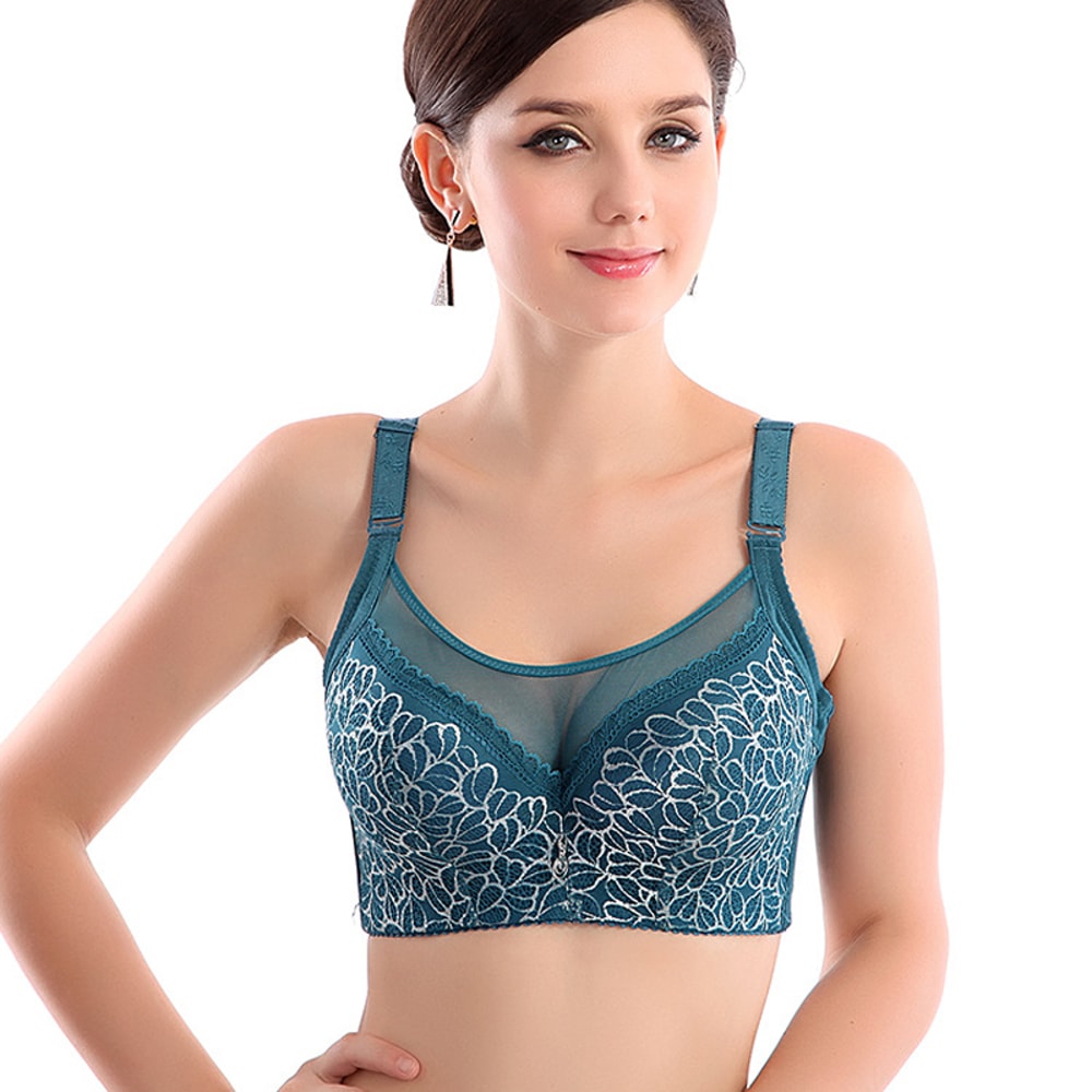 Elegant Push Up Bra For Women Lace Mesh Plus Size Lingerie 2