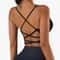 Womens Cross Strap Yoga Sports Bra Medium Support Activewear 1