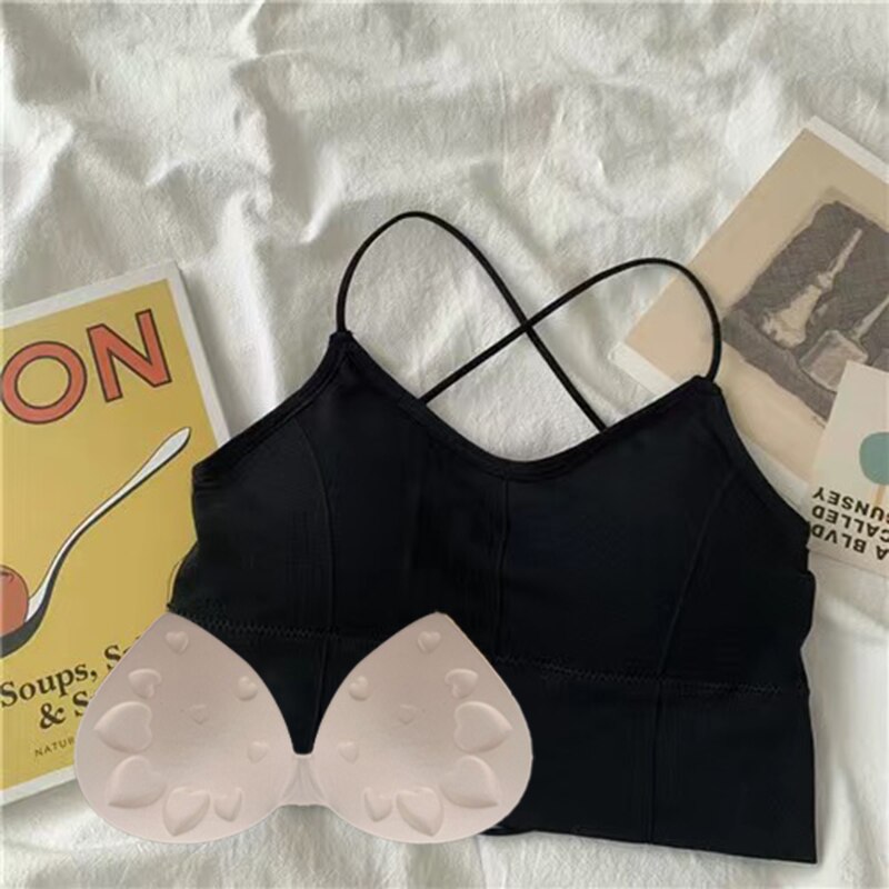 Womens Cross Strap Yoga Sports Bra Medium Support Activewear 2