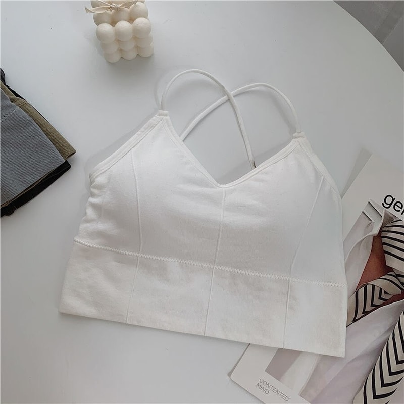 Womens Cross Strap Yoga Sports Bra Medium Support Activewear 4