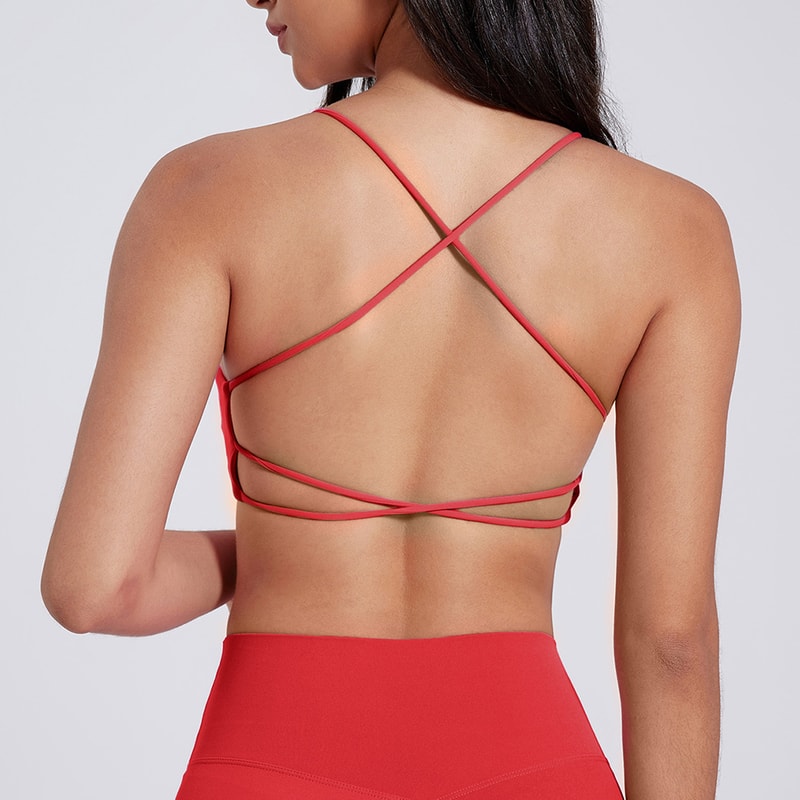Womens Quick Dry Cross Back Sports Bra for Yoga Running & Fitness