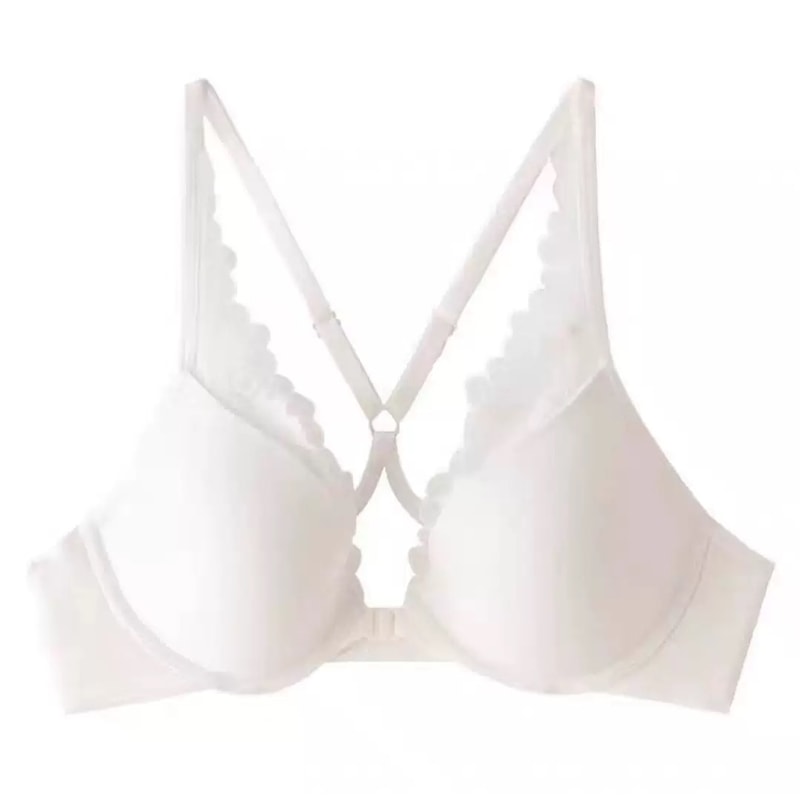Traceless Front Closure Lace Sexy Bra Breathable Push Up Womens Lingerie 0