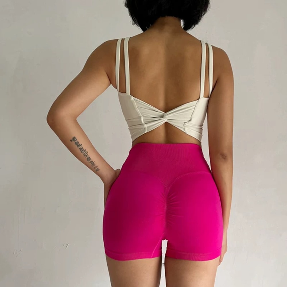 Premium Womens Yoga Sports Bra with Shock Absorbing Support and Beautiful Back Design