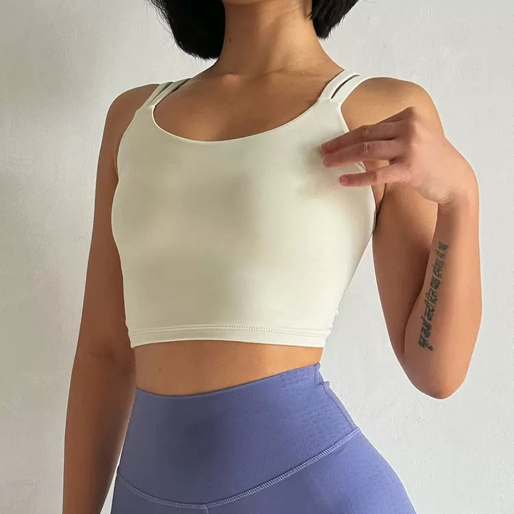 Premium Womens Yoga Sports Bra with Shock Absorbing Support and Beautiful Back Design