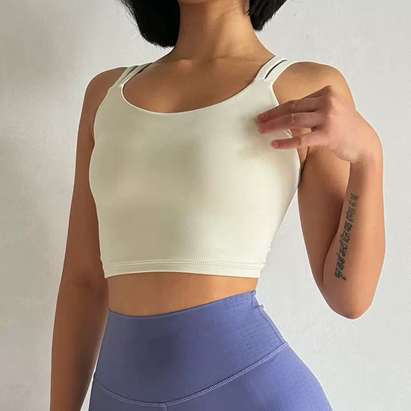 Premium Womens Yoga Sports Bra with Shock Absorbing Support and Beautiful Back Design