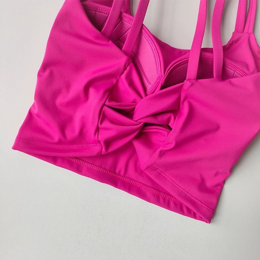 Premium Womens Yoga Sports Bra with Shock Absorbing Support and Beautiful Back Design