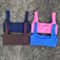Solid Color Square Neck Sports Bra with Hollow Design & Push-Up Padding