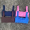 Solid Color Square Neck Sports Bra with Hollow Design & Push-Up Padding