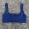 Solid Color Square Neck Sports Bra with Hollow Design & Push-Up Padding