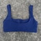 Solid Color Square Neck Sports Bra with Hollow Design & Push-Up Padding