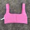 Solid Color Square Neck Sports Bra with Hollow Design & Push-Up Padding