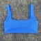 Solid Color Square Neck Sports Bra with Hollow Design & Push-Up Padding