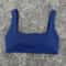 Solid Color Square Neck Sports Bra with Hollow Design & Push-Up Padding