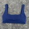 Solid Color Square Neck Sports Bra with Hollow Design & Push-Up Padding