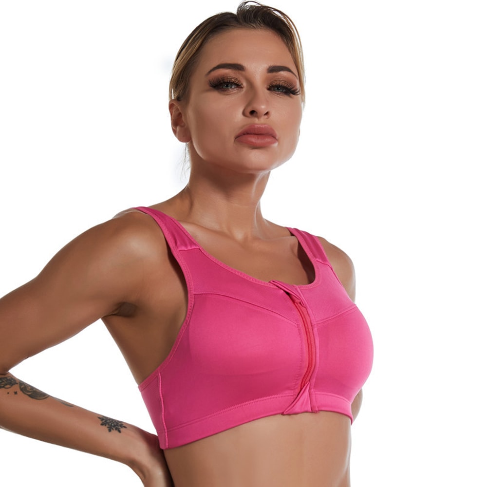 Premium Support Sports Bra Fitness Crop Top For Women Breathable Push Up Gym Top 9