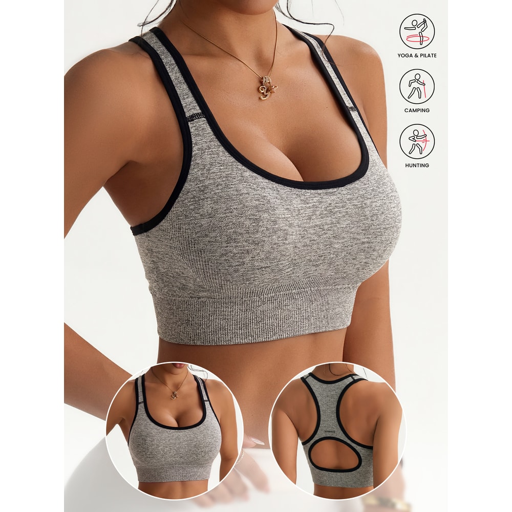 Premium Seamless Sports Bra Set – Racerback Yoga Crop Top for Women