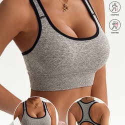 premium seamless sports bra set – racerback yoga crop top for women