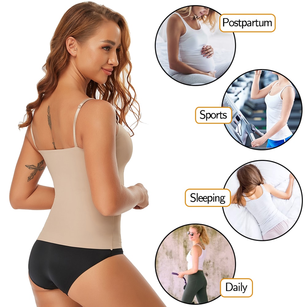 Womens Plus Size Tummy Control Shapewear Camisole Smooth Body Shaper