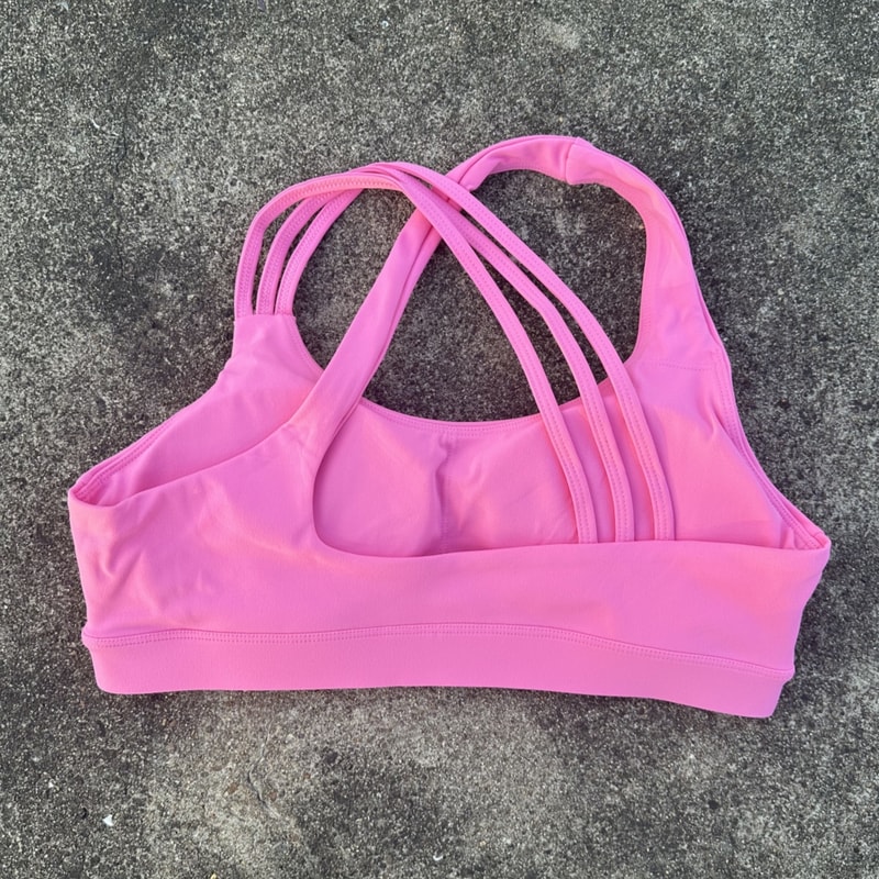 High Support Womens Sports Bra with Cross Straps and Padded Comfort
