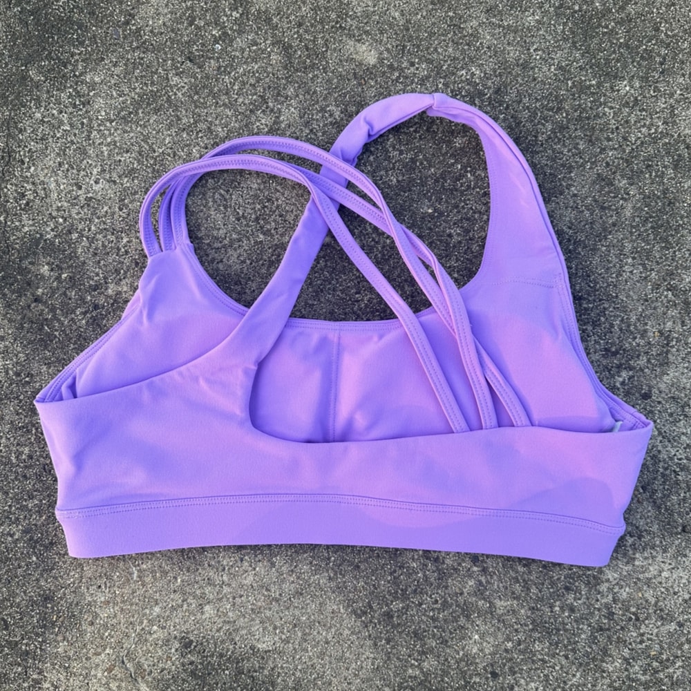 High Support Womens Sports Bra with Cross Straps and Padded Comfort