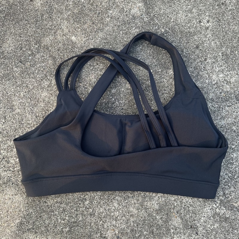 High Support Womens Sports Bra with Cross Straps and Padded Comfort