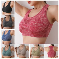 performance seamless sports bra – high support yoga bra & running fitness top