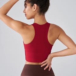 zip front push up sports bra with built in padding shockproof support for yoga & running