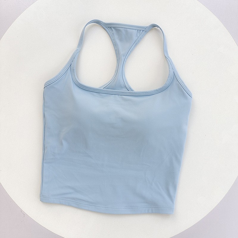 Womens Color Block Backless Yoga Tank Top With Built In Support 6