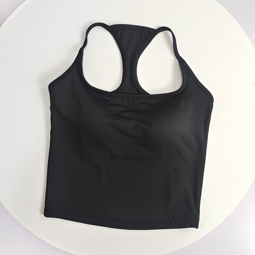 Womens Color Block Backless Yoga Tank Top With Built In Support 12