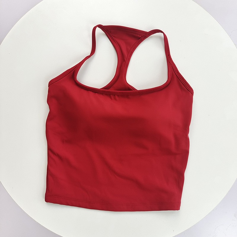 Womens Color Block Backless Yoga Tank Top With Built In Support 15